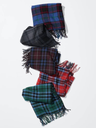 Шарф HEATTECH Uniqlo з принтом у клітку 1159859496 (Зелений One size)