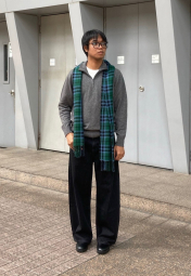 Шарф HEATTECH Uniqlo з принтом у клітку 1159859496 (Зелений One size)