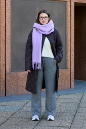 Теплый шарф Uniqlo Soufflé 1159859774 (Сиреневый One size)