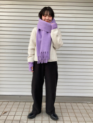 Теплый шарф Uniqlo Soufflé 1159859774 (Сиреневый One size)