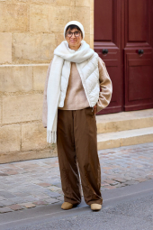 Теплый шарф Uniqlo Soufflé 1159860230 (Молочный One size)