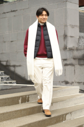 Теплый шарф Uniqlo Soufflé 1159860230 (Молочный One size)