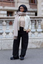 Теплый шарф Uniqlo Soufflé 1159860231 (Бежевый One size)