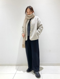 Теплый шарф Uniqlo Soufflé 1159860231 (Бежевый One size)