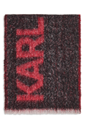 Пушистый шарф Karl Lagerfeld Paris с логотипом 1159861493 (Черный/Красный One size)
