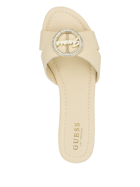 Жіночі шльопанці Guess зі стразами 36,5 (6 US) 23,5 см Молочний 1159842690