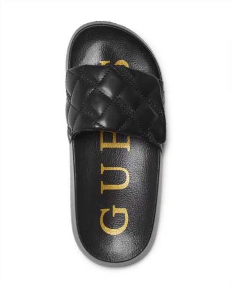 Жіночі стьобані шльопанці Guess Pearlin 39,5 (9 US) 26 см Чорний 1159844339