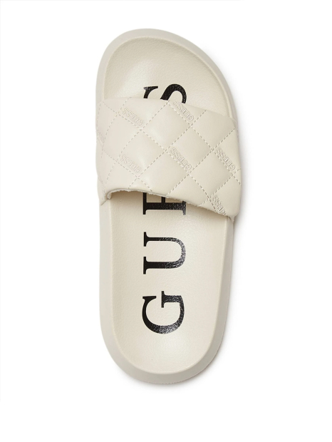 Женские стеганые шлепанцы Guess Pearlin 39,5 (9 US) 26 см Молочный 1159844340