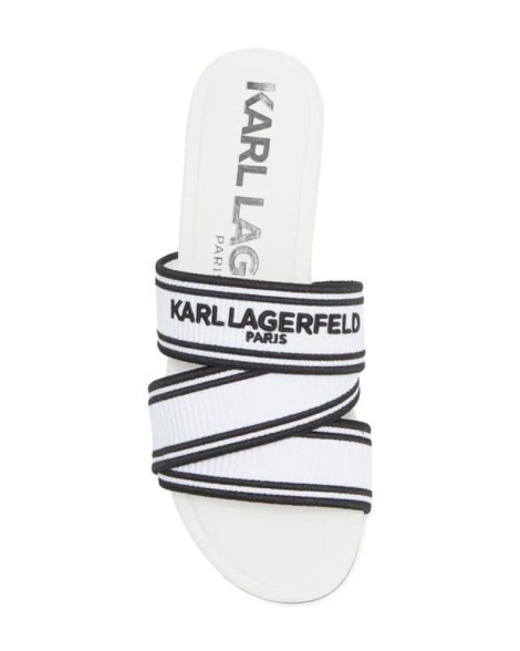 Женские шлепанцы Karl Lagerfeld Paris с логотипом 39 (8,5 US) 25,5 см Белый 1159844842