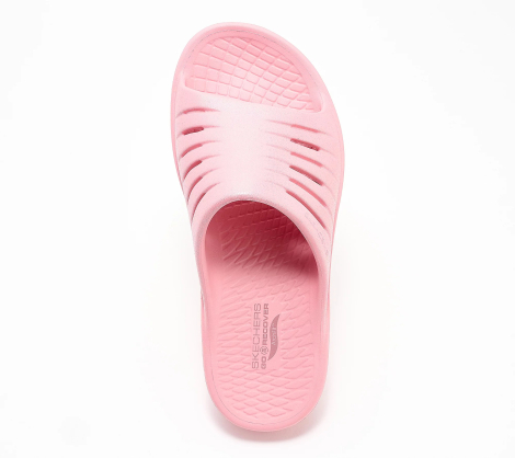 Женские шлепанцы Skechers Go Recover Refresh Glam Up с блеском 38 (8 US) 25,5 см Розовый 1159845190