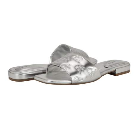 Легкие женские шлепанцы Calvin Klein Traven 37,5 (7,5 US) 24,3 см Серебристый 1159845192