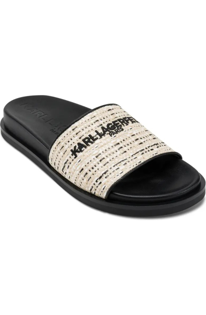 Женские шлепанцы Karl Lagerfeld Paris 38 (7,5 US) 24,7 см Черный/Бежевый 1159845366