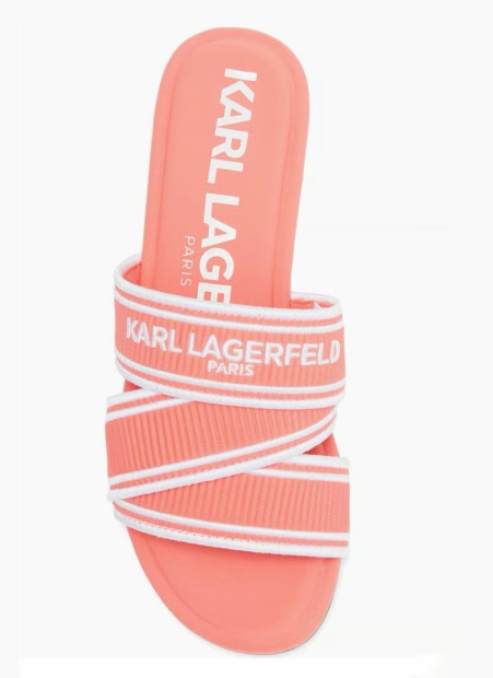 Женские шлепанцы Karl Lagerfeld Paris с логотипом 41 (10 US) 26,5 см Розовый 1159845460