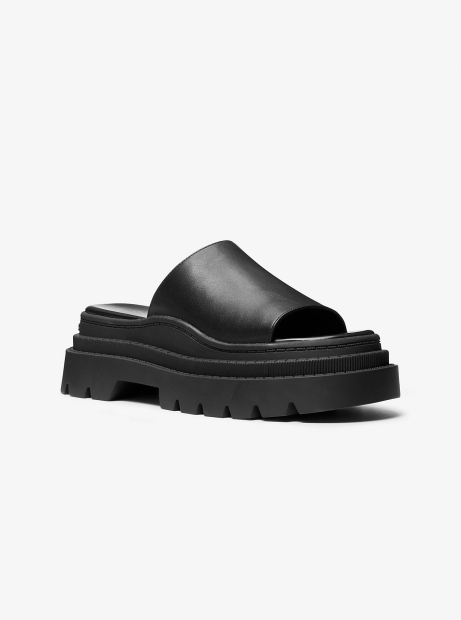 Жіночі шкіряні шльопанці Kendra Michael Kors на платформі 40,5 (9,5 US) 26,3 см Чорний 1159848218