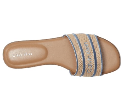 Шлепанцы женские Calvin Klein с логотипом 40 (9,5 US) 26,5 см Бежевый 1159850387