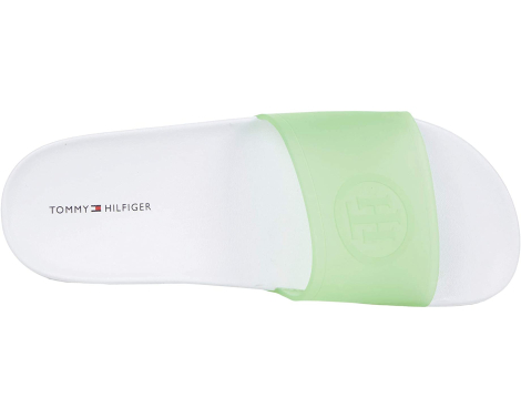 Шлепанцы Tommy Hilfiger с логотипом 37,5 (7 US) 25 см Белый/Зеленый 1159854397