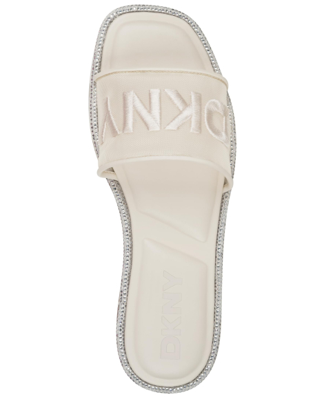 Женские шлепанцы DKNY со стразами 40 (9 US) 25,5 см Молочный 1159854686