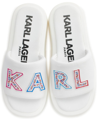 Женские шлепанцы Karl Lagerfeld Paris со стразами 38 (7,5 US) 23,8 см Белый 1159845271