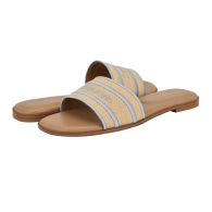 Шлепанцы женские Calvin Klein с логотипом 40 (9,5 US) 26,5 см Бежевый 1159850387