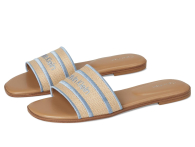 Шлепанцы женские Calvin Klein с логотипом 40 (9,5 US) 26,5 см Бежевый 1159850387