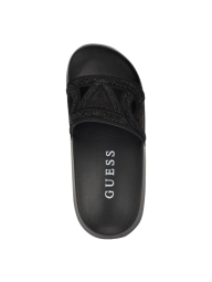 Женские шлепанцы Guess со стразами 38,5 (8 US) 25,7 см Черный 1159865014