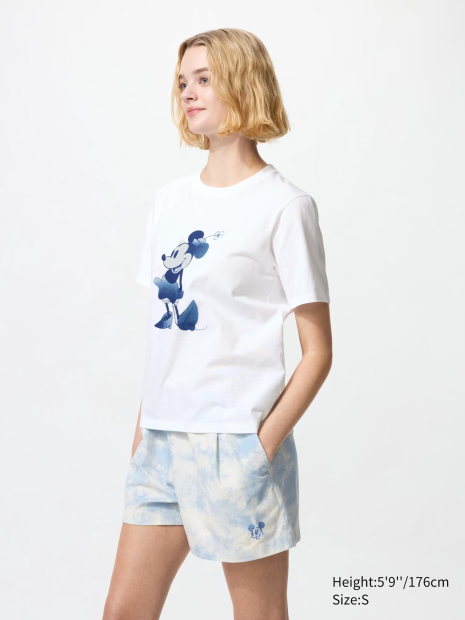 Жіночі шорти UNIQLO з принтом 1159840957 (Блакитний M)