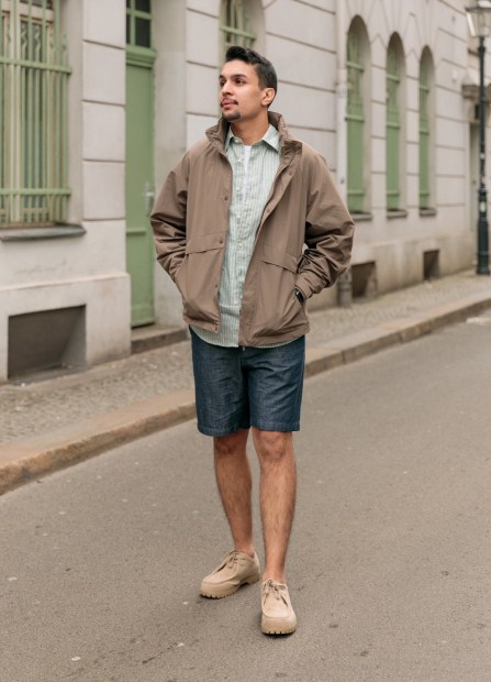 Льняні чоловічі шорти UNIQLO з кишенями 1159845116 (Синій M)