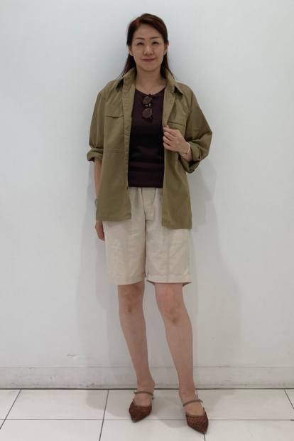 Легкие шорты из льняной смеси UNIQLO 1159846162 (Молочный XL)