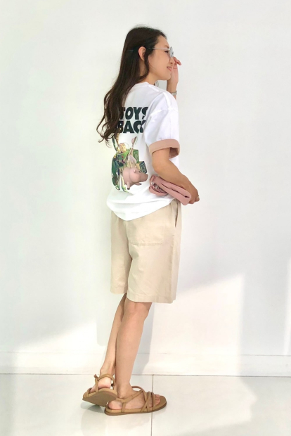 Легкие шорты из льняной смеси UNIQLO 1159846162 (Молочный XL)
