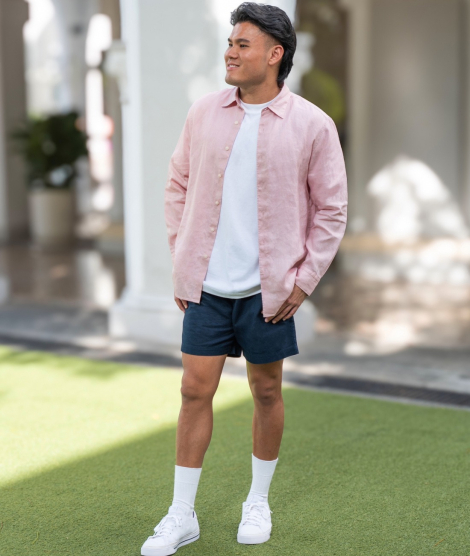 Легкі лляні чоловічі шорти UNIQLO 1159846592 (Синій 3XL)