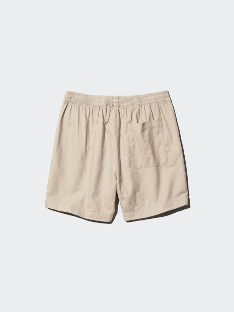 Лёгкие льняные мужские шорты UNIQLO 1159848380 (Бежевый XXL)