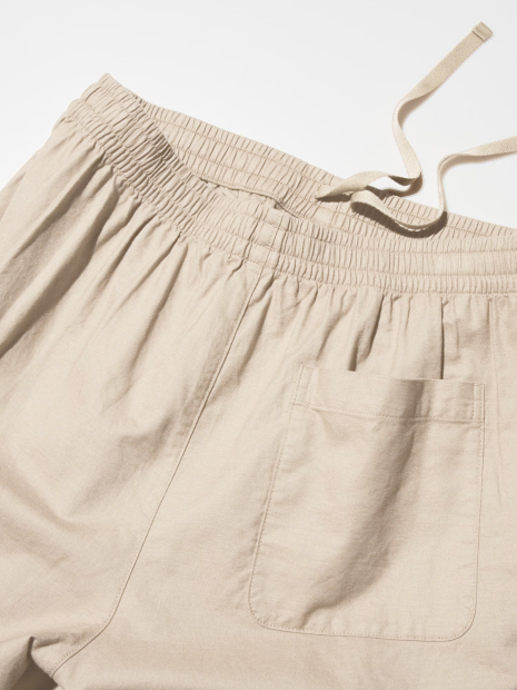 Лёгкие льняные мужские шорты UNIQLO 1159848380 (Бежевый XXL)