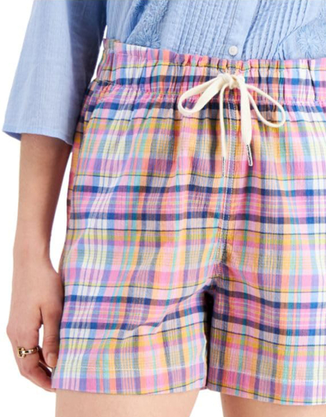 Жіночі шорти Tommy Hilfiger в клітку 1159850204 (бузковий L)