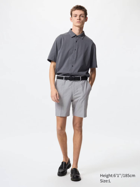 Еластичні шорти UNIQLO в клітину 1159852382 (Сірий XXL)