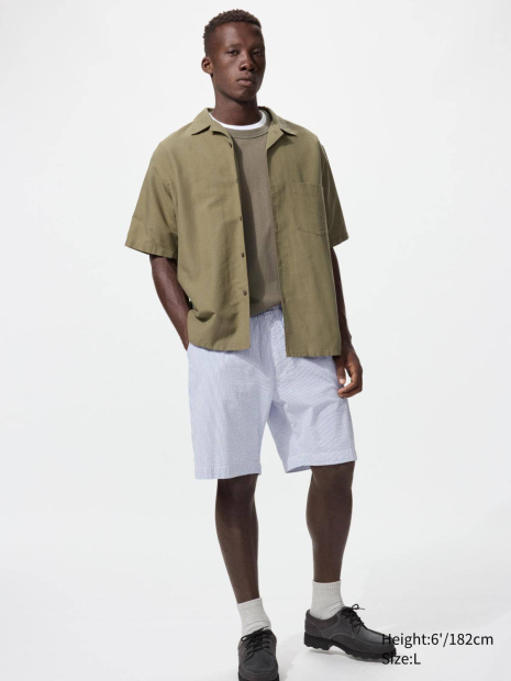 Легкі шорти UNIQLO DRY Stretch в смужку 1159854616 (Синій/Білий 3XL)