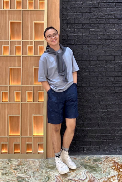 Легкие шорты UNIQLO с принтом 1159860269 (Синий M)