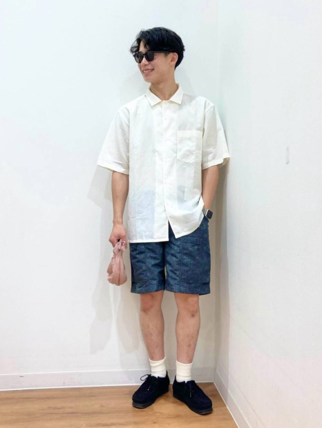 Легкие шорты UNIQLO с принтом 1159860269 (Синий M)