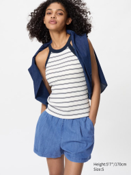 Женские джинсовые шорты UNIQLO с карманами 1159845063 (Голубой S)