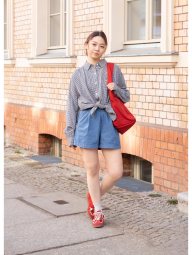 Жіночі джинсові шорти UNIQLO з кишенями 1159845063 (Блакитний S)