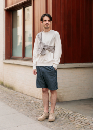 Льняные мужские шорты UNIQLO с карманами 1159845116 (Синий M)