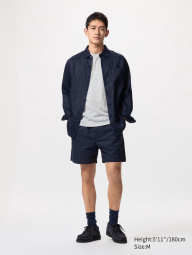Легкі лляні чоловічі шорти UNIQLO 1159846592 (Синій 3XL)
