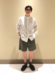 Лёгкие льняные мужские шорты UNIQLO 1159851390 (Оливковый L)