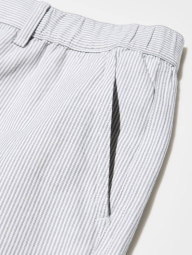 Лёгкие льняные мужские шорты UNIQLO в полоску 1159851452 (Серый 3XL)