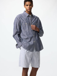 Легкі шорти UNIQLO DRY Stretch в смужку 1159854616 (Синій/Білий 3XL)