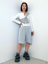 Легкі шорти UNIQLO DRY Stretch в смужку 1159854616 (Синій/Білий 3XL)