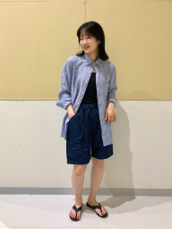 Легкие шорты UNIQLO с принтом 1159860269 (Синий M)