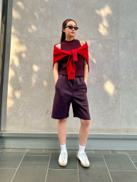 Широкие спортивные шорты UNIQLO 1159936952 (Коричневый L)
