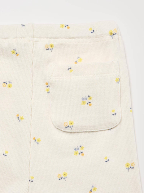 Детские штаны в рубчик UNIQLO леггинсы с принтом 1159859768 (Молочный 3-6М) на рост 55-65 см