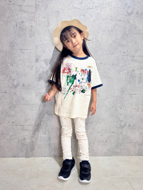 Детские штаны в рубчик UNIQLO леггинсы с принтом 1159859768 (Молочный 3-6М) на рост 55-65 см