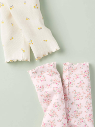 Детские штаны в рубчик UNIQLO леггинсы с принтом 1159859768 (Молочный 3-6М) на рост 55-65 см